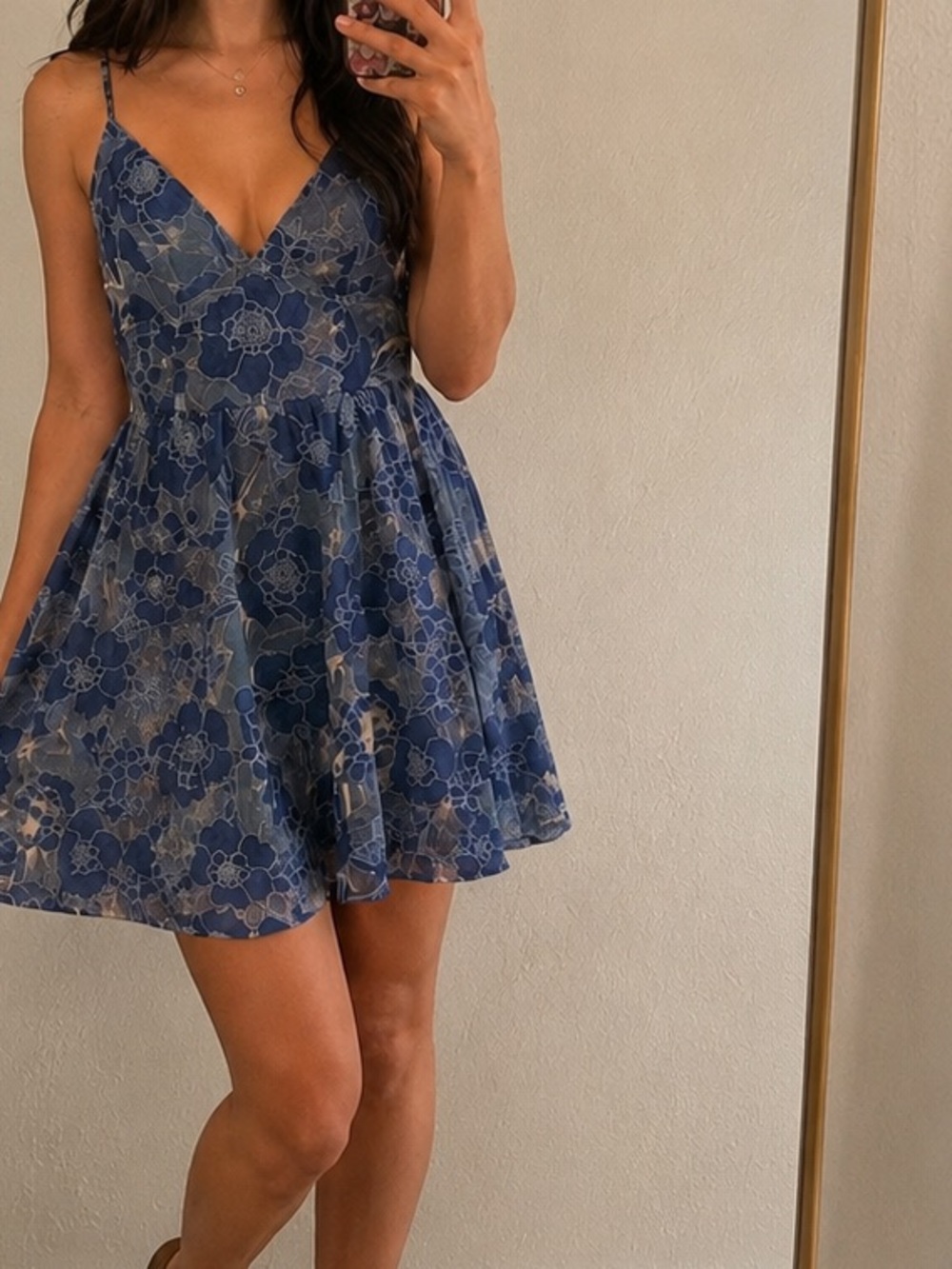 Lulu's Blue Floral Mini Dress